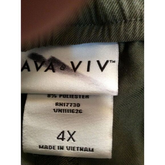 AVA Viv Women Short 4X Olive Green Rayon And Polyester sku13 - Picture 4 of 4